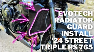 Evotech Radiator Guard Install on my 2024 Triumph Street Triple RS 765. by Oh Hey It's Billy 2,650 views 6 months ago 6 minutes, 2 seconds