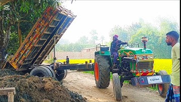 Eicher Tractor Soil Unloading Video Hydraulic Facilities Of Tractor ! Digital Dump System Of Tractor