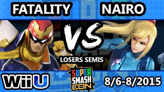Super Smash Con - Nairo (Zero Suit Samus) Vs. Fatality (Captain Falcon) - Losers Semis - Smash Wii U