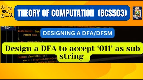 Automata Theory | Design a DFA to accept 