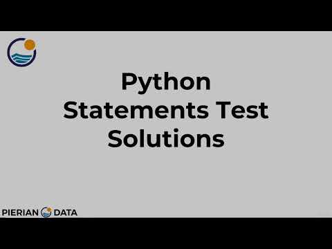 40. Python Statements Test Solutions
