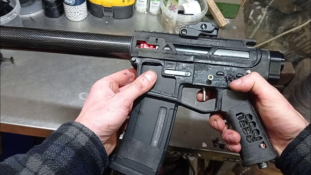 3d printed M4 airsoft with dsg internals test YouTube