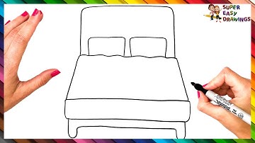 How To Draw A Bed Step By Step 🛏️ Bed Drawing Easy