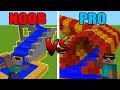 Minecraft NOOB Vs. PRO: WATER SLIDES BATTLE IN MINECRAFT!