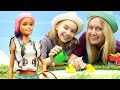 Видео игры онлайн - Кукла Барби на Ферме! - Весёлые игры сад огород. Barbie для девочек