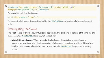 Understanding Why JQuery Makes Textarea Readonly
