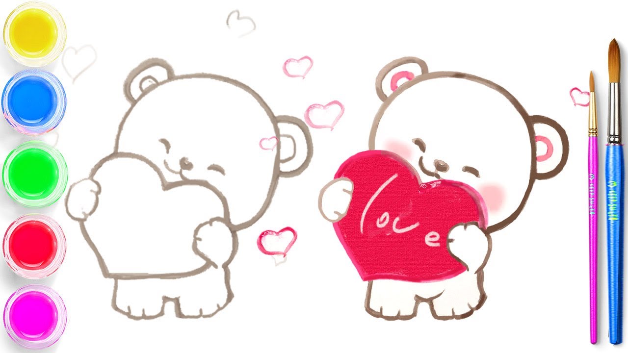 🍎💜Como dibujar un lindo oso facil para niños | Anibal Creator