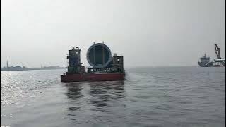 Over Dimensions Cargo (ODC) operational at Diamond Harbour. Each piece 1300 MT.