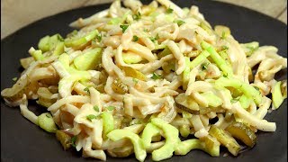 Салат из кальмаров с огурчиками. Рецепт от Всегда Вкусно.