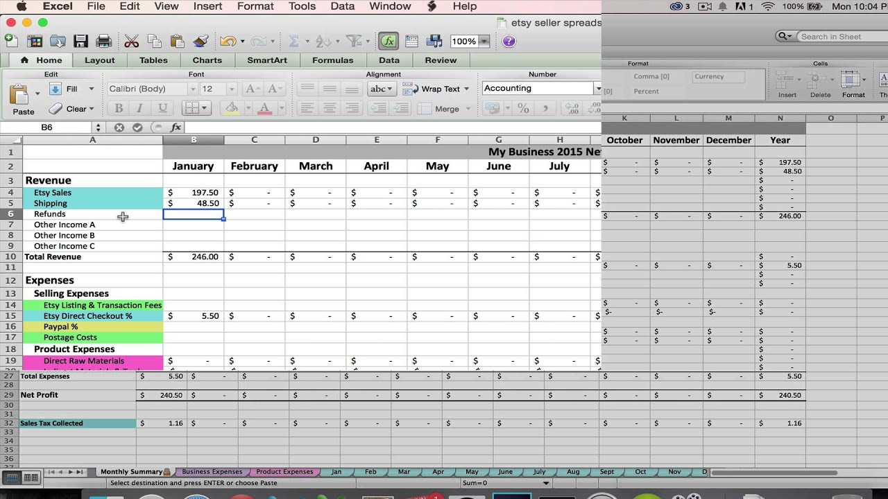 How to Use Your Etsy Seller's Spreadsheet - pt 3 - YouTube
