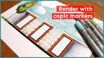 Elevation Render with Copic Markers