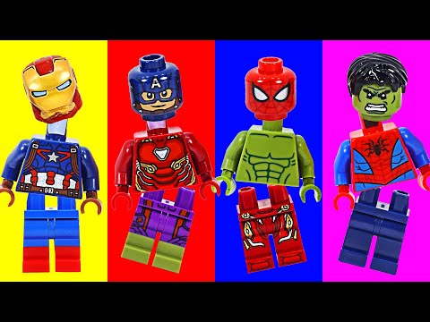 Lego Avengers Hulk, Spider-<strong>Man</strong>, Iron <strong>Man</strong>! Change your <strong>head</strong>, body, and legs! | DuDuPopTOY