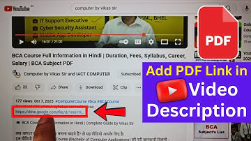 YouTube Video Me PDF File Ka Link Kaise Add Kare | Add PDF in YouTube Video Step by Step Tutorial