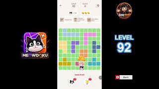 Meowdoku Level 92 walkthrough | full solution