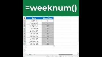week number in Excel #short