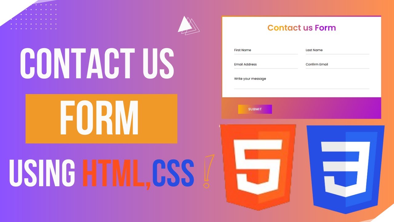 How to create Contact us Form using HTML & CSS | IT World | - YouTube