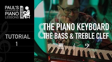 Music Theory : The Piano Keyboard and the Bass and Treble Clef.