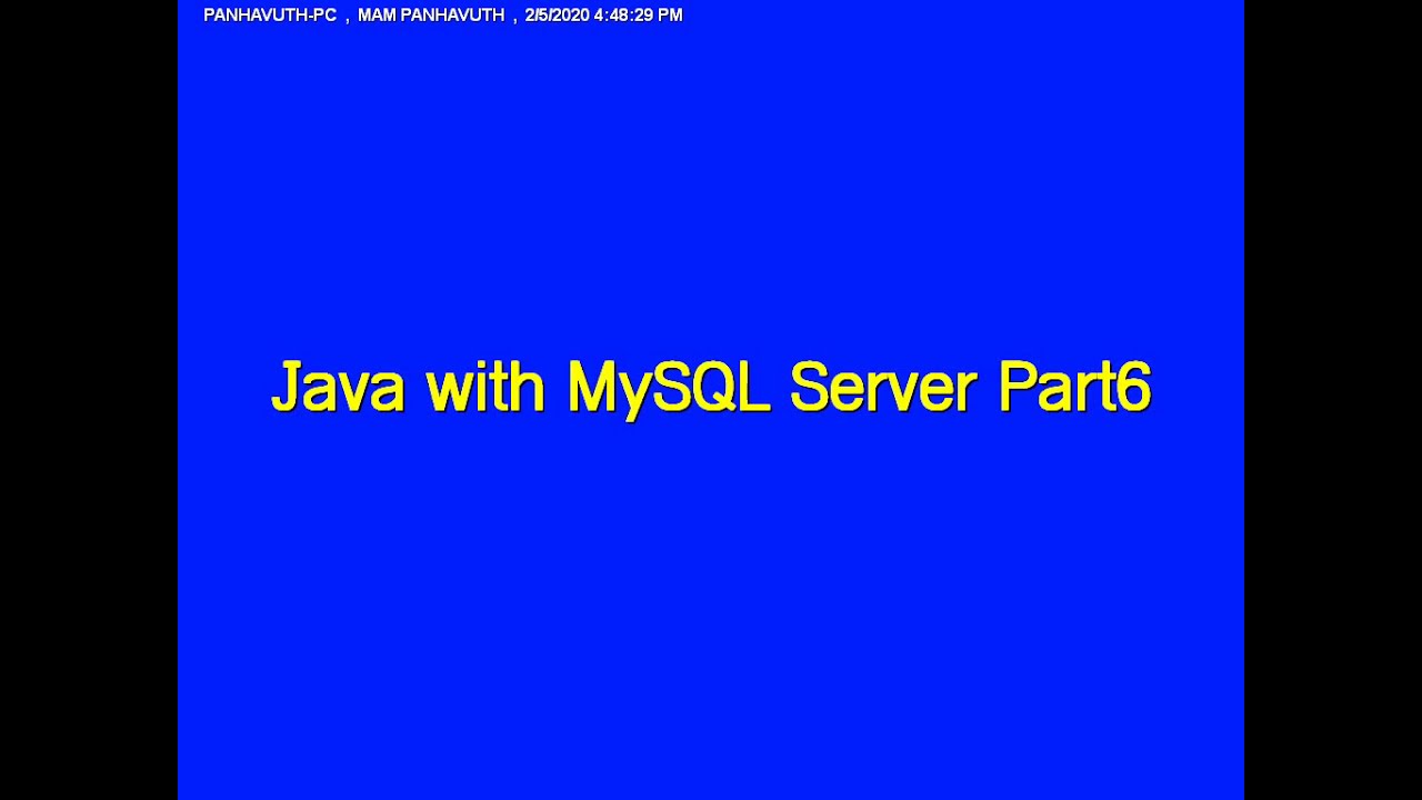 Java with MySQL Server Part6 - YouTube
