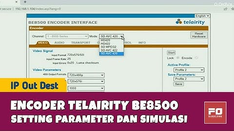 Konfigurasi Parameter Encoder Telairity BE 8500 | Test Via Decoder #encoder #telairity #be8500