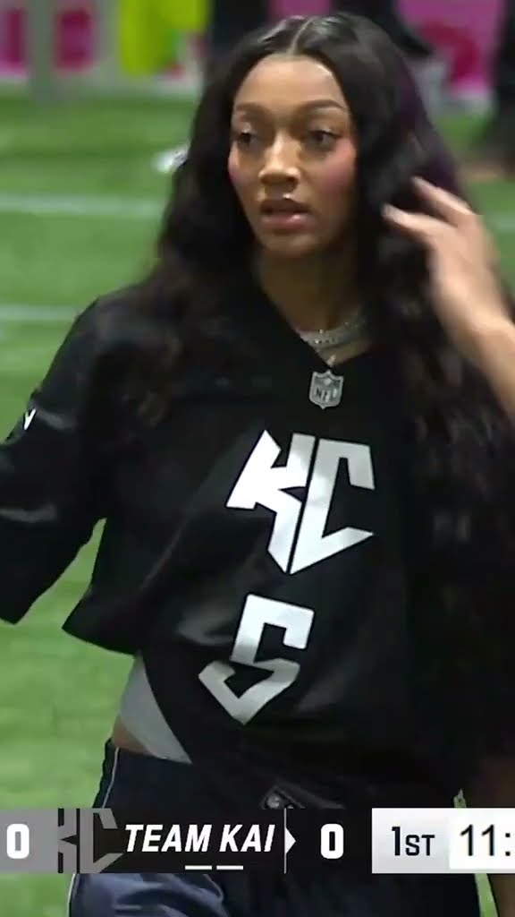 “that’s a pass interference!” TELL HIM ANGEL ? #angelreese #druski #nfl #superbowl #flagfootball