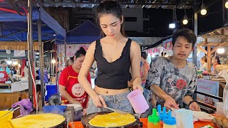 The most beautiful omelette girl in Laos  Vientiane street food