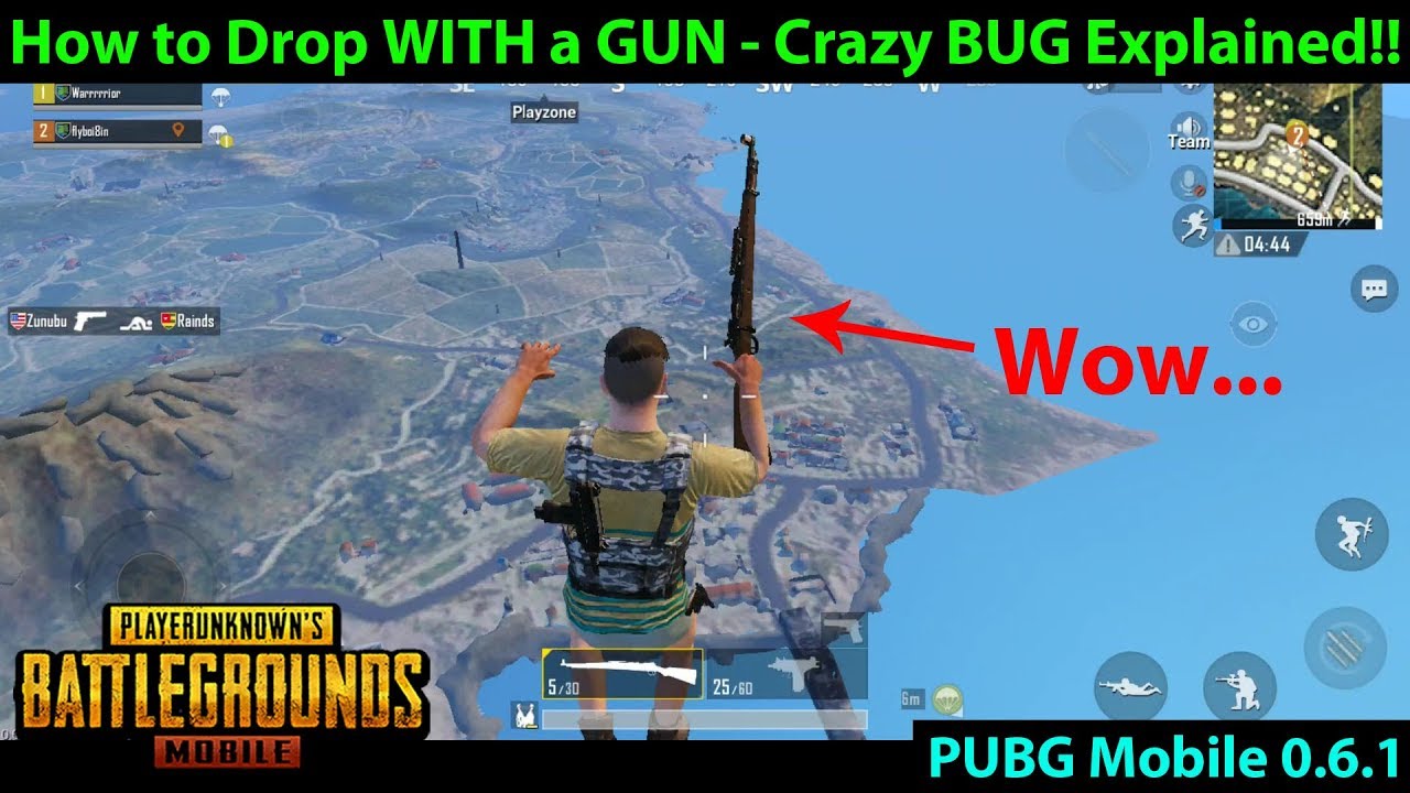 How to Drop WITH A GUN in Classic - Crazy BUG / GLITCH | PUBG Mobile 0.6.1  Global - 