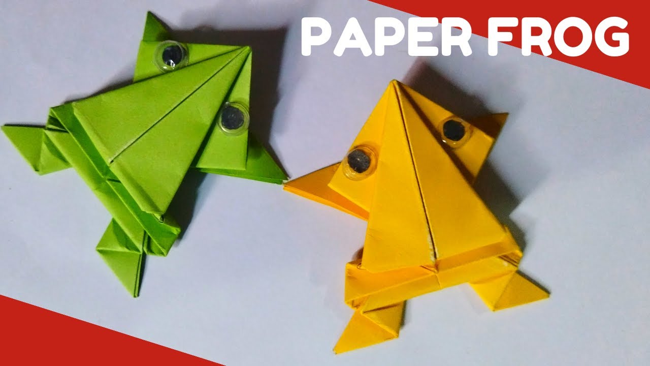 DIY origami craft how to make paper jumping frog origami jumping