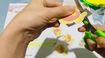 Tạo hình "Cắt, dán con vật sống dưới nước" mẫu giáo 4-5 tuổi