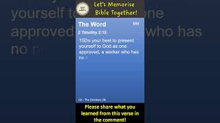 Do Your Best As One Approved - 2 Timothy 2:15 - Scripture Memory