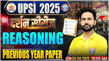 UPSI Reasoning Previous Year Question Paper, UP SI Reasoning Classes 2025, दर्शन सीरीज By Rahul Sir