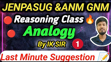 JENPAS UG 2025 Exam 2025 | ANM GNM & JWNPAS UG  Reasoning Class|Analogy