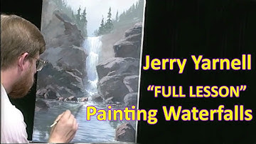 Jerry Yarnell tutorial Painting Waterfalls, Rocks, Moving Water, Misty Haze "FULL LESSON" | Acrylic
