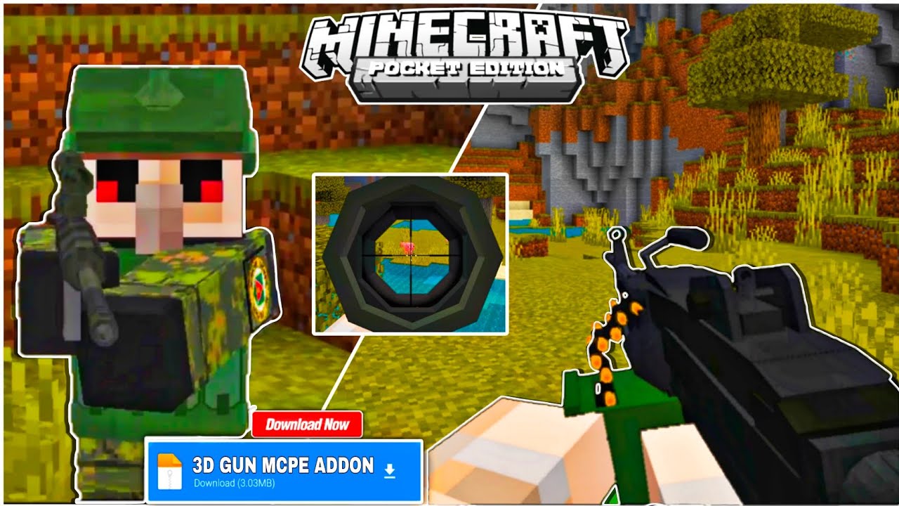 3D Realistic Gun Addon For Minecraft Pocket Edition 1.19+ | MCPE 3D GUN ...