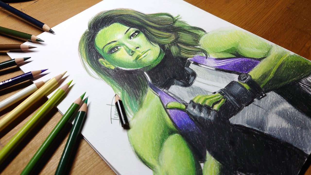 Marvel She Hulk on Drawing Colored Pencils | artwork dumit3 arts neo albios