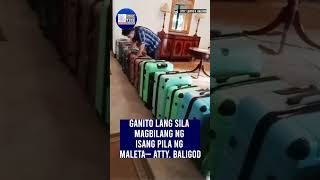 Male-maletang naglalaman ng pera na sinasabing ipinamahaging kickback