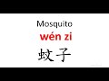 Mosquito【wén zi】:Chinese pronunciation and writing