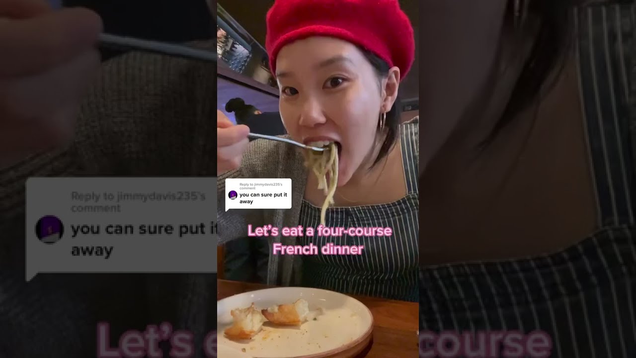 Eating a 4-course French dinner in Los Angeles