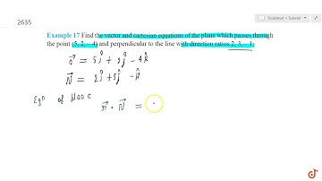Find the vector and cartesian equations of the plane which passes through the point `(5, 2, 4)` ...