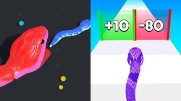 Snake Clash vs Snake Run Race Satisfying ASMR Gameplay (Android,ios) (New Update)