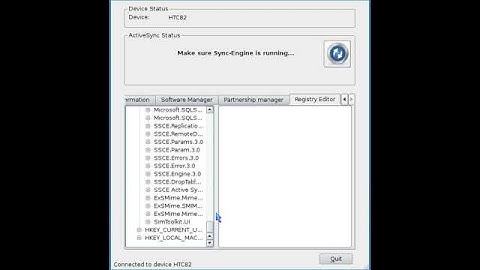 Viewing registry keys from within synce-kpm
