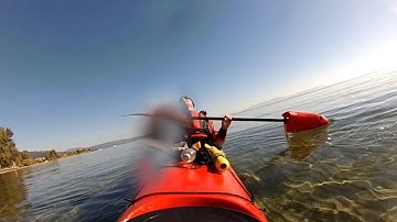 Using a paddle float to practise a Greenland sea kayak roll