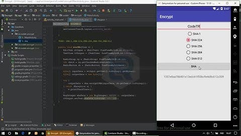 Android Studio - Make Encrypt use Algorithm SHA