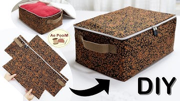How to make fabric storage basket with lid | Fabric storage box!