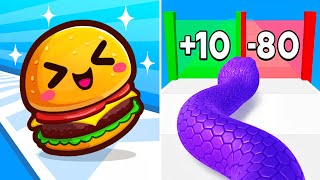 Snake Run Race vs Food Run 2026 Max Level Unlocked SpeedRun Gameplay