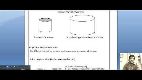 Lecture Video 17EE64 Module 3 Determination of Main Dimension of Core    Gopinath K