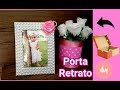 Como fazer porta retrato de papelão - Decorado com pérolas - #Reciclarte