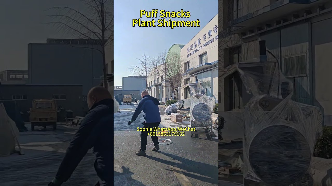 Corn puff snacks Production line shipment mixer extruder dryer flavoring machine😊