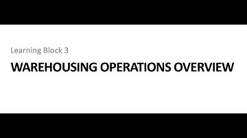 LINC Learning Module 3:  Warehouse Operations Overview