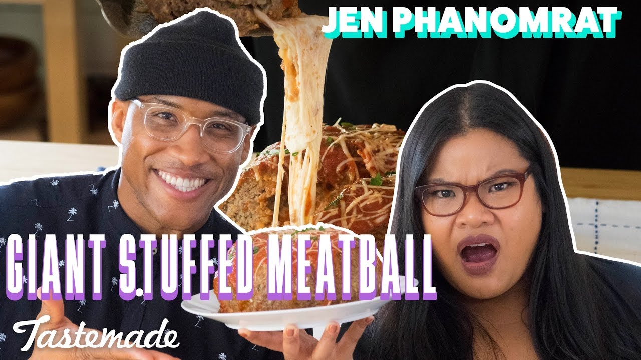 Giant Stuffed Meatball I Good Times With Jen | Tastemade
