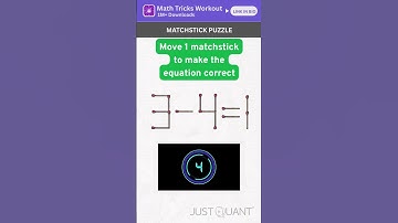 Brain Teaser - Move 1 Stick to Solve This Impossible Equation! - Matchstick Puzzle - Math Puzzle